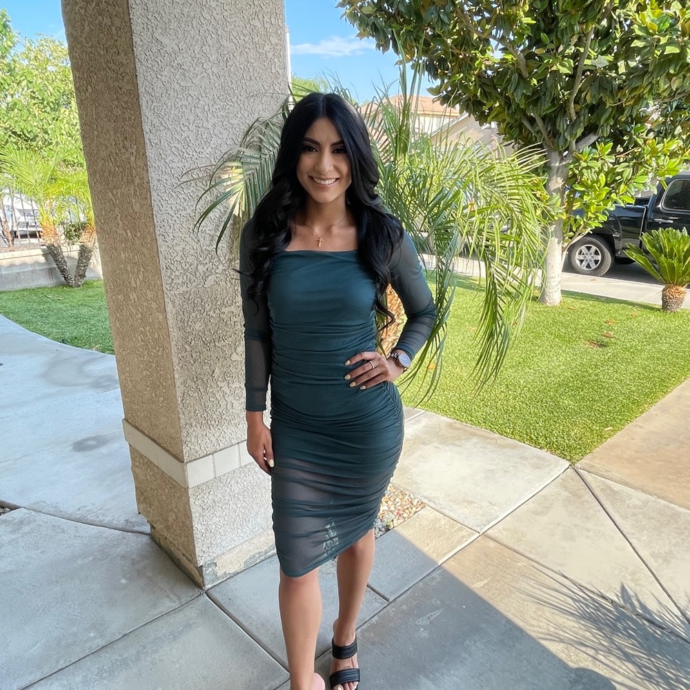 Windsor Teal Long Sleeve Dress